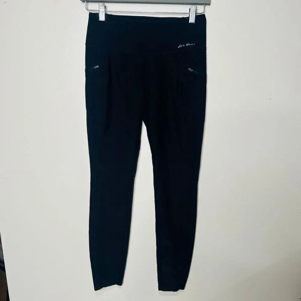 Eddie Bauer Black Stretch Leggings Zip Pockets Sz S